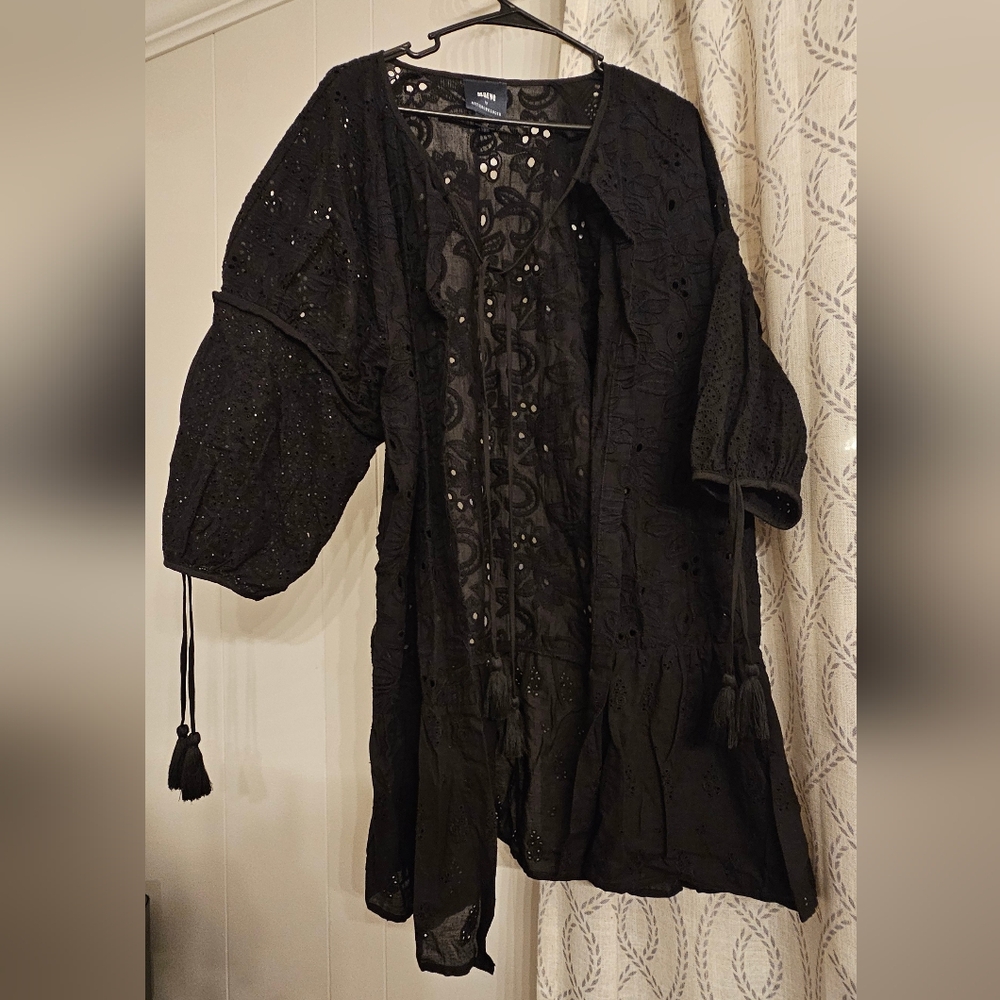 Anthropologie Maeve Black Lace Kimono